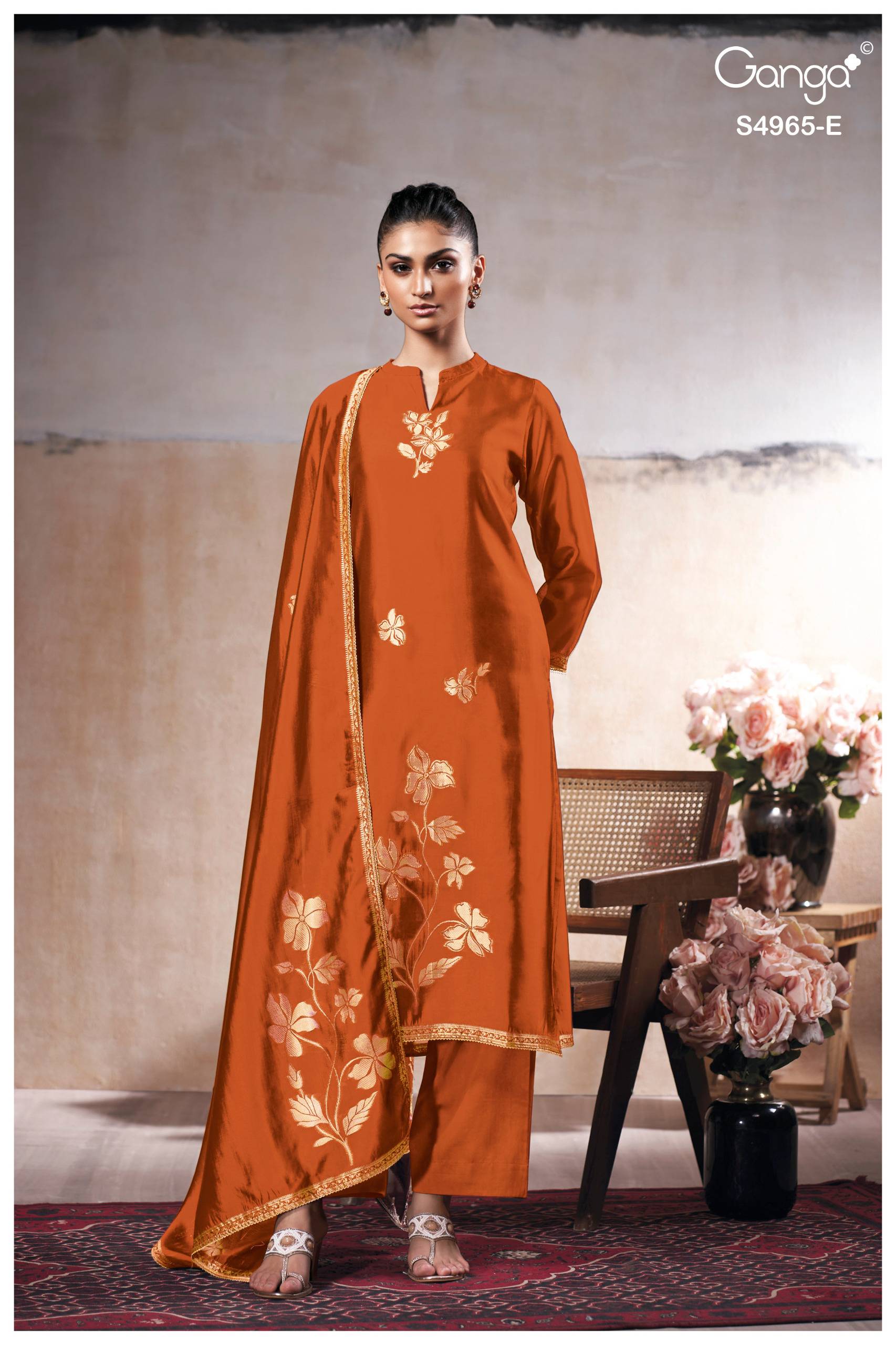 PIYELIKA 4965 Series By GANGA FASHION Stylish Beautiful Colourful PURE VISCOSE WOVEN SILK Dresses At Wholesale Price